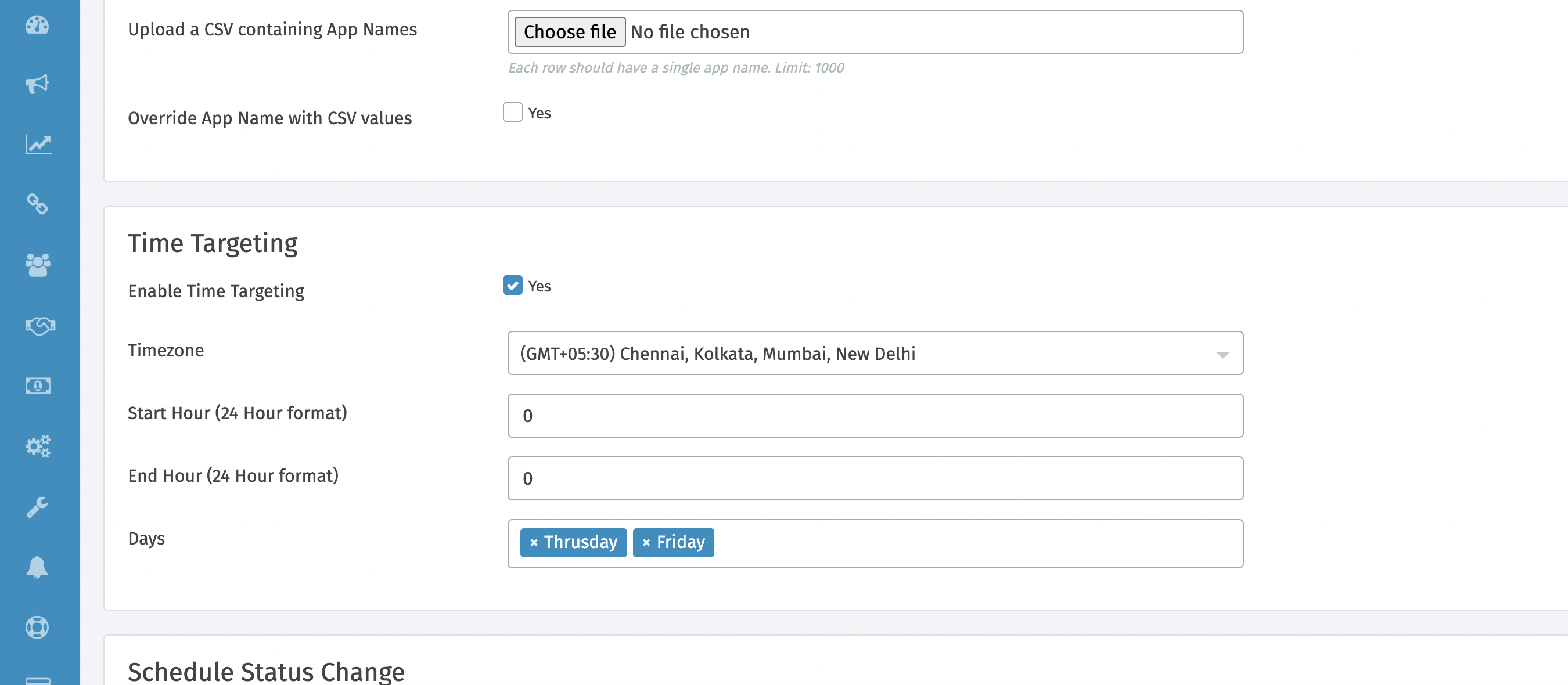 Scheduling the campaigns to run on specific weekdays